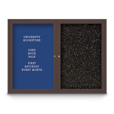 United Visual Products Corkboard, 24"x36", Rubber/Satin UV402PLUS-SATIN-RUBBER